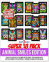 Stuff2Color Super Pack of 18 Fuzzy Velvet Coloring Posters (Animal Smiles) - Arts & Crafts for Kids and Group Activities