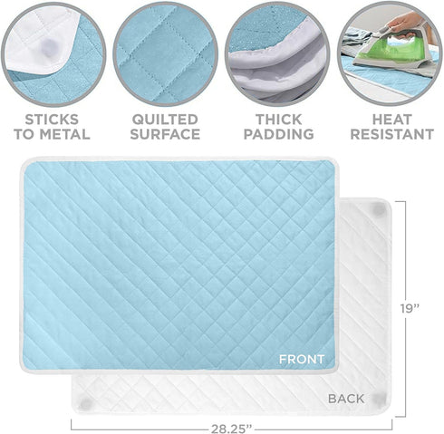 HOLDN’ STORAGE Ironing mat, Magnetic Laundry mat, 28.25” x 19”, Blue, Quilted, Washer and Dryer Countertop, Ironing pad by HOLDN STORAGE