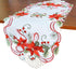 Holiday Christmas Table Runner, 13"x34", Cutwork Embroidered Floral Dresser Scarf for Home Dining
