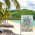 Welcome Summer Decorative Garden Flag, Mason Jar Beach Coastal Coral Starfish Shell Sea Horse, 12 x 18 Double Sided