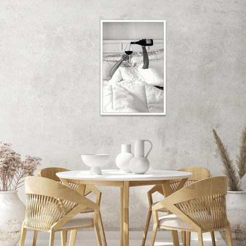 KFDJIG 12x16in Preppy Canvas Wall Art Black and White Pictures Feminist Poster Trendy Teen Girl Funky Home Wall Decor