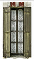Ambesonne Country Stall Shower Curtain - European French Window Antique Design, Fabric Bathroom Decor, 36" W x 72" L