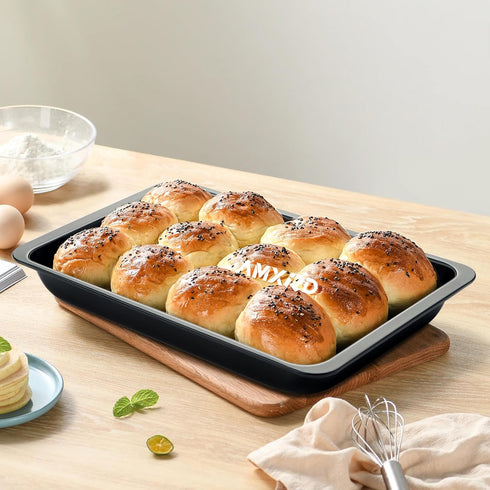 Cookie Sheet Pans, 2 Piece Nonstick Carbon Steel Baking Sheet Pans, 12 x 7.5 Inch