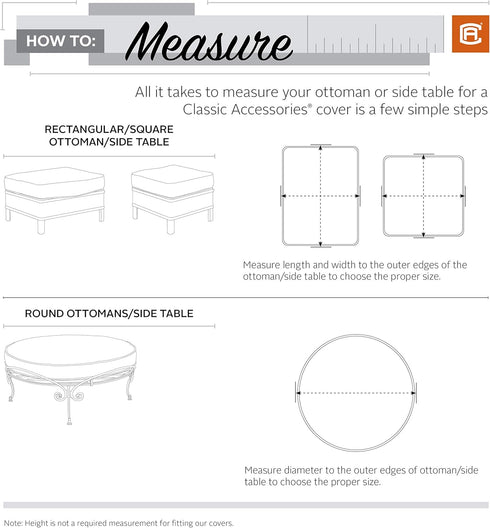 36 Inch Classic Accessories Terrazzo Water-Resistant Round Ottoman/Coffee Table Cover