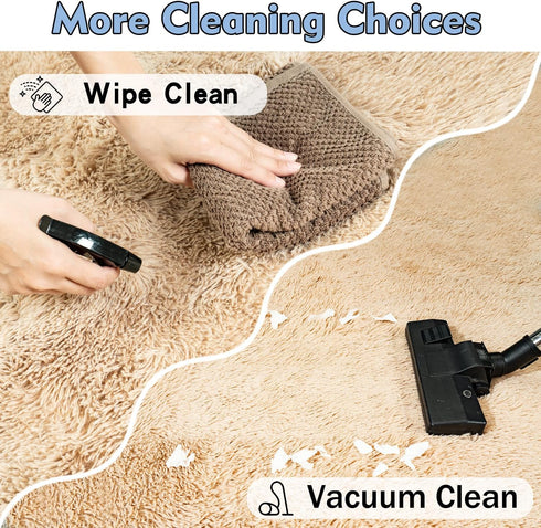 Rezutan 5X7 Fluffy Rug for Living Room Bedroom, Large Comfy Modern Shaggy Fuzzy Kids Rug, Plush Indoor Nursery