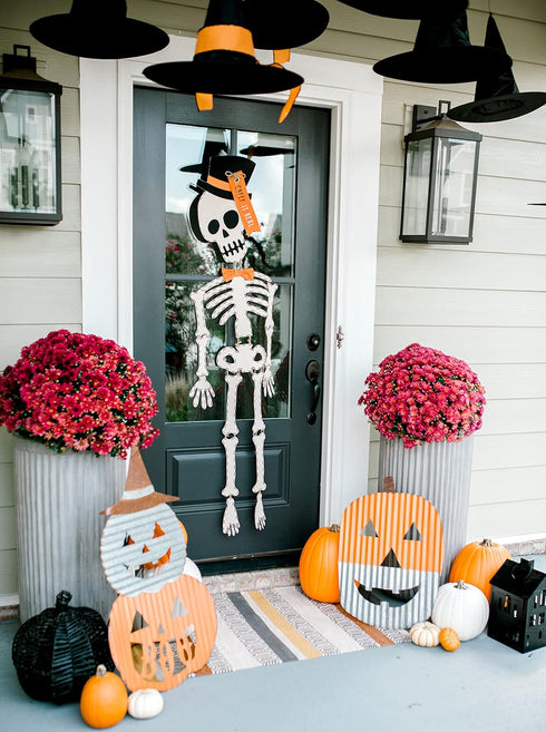 Mud Pie Skeleton Halloween Door Hanger, 65", White (40060032T)