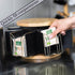 Countertop Made Easy Kit Metal Carousel Tea Bag Organizer & Kettle Stand Caddy- Modern Storage Solution for Tea Bags