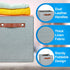 Pomatree 11 Inch Cube Storage Bin - 6 Pack, Linen Fabric Bins for Bedroom, Living Room, Clothes, Toys, Foldable, Silver