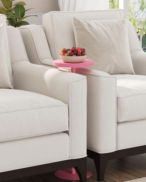 TB01BP065 TUTOTAK Tall Round Side Table, Small End Table, Drink Table, Pedestal Side Table, livingroom, Pink