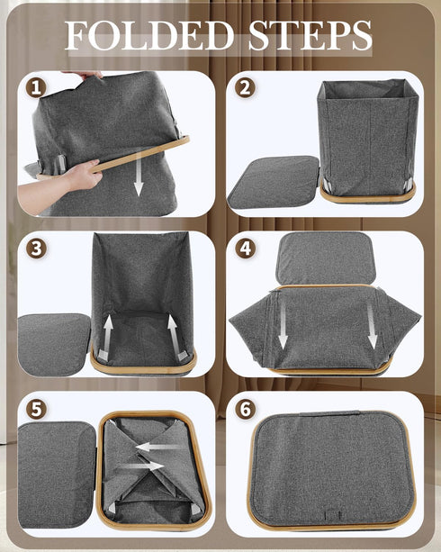 75L Laundry Hamper with Wheels, Large Clothes Hamper with Removable Inner Bag, Collapsible Dirty Clothes Basket