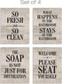 EXCELLO GLOBAL PRODUCTS Wooden Bathroom Humor Signs, Decor for Home or Business, Pack of 4