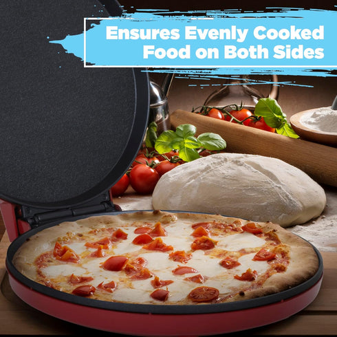 Courant Pizza Maker, 12 Inch Pizzas Machine with Cool-Touch Handle, Non-Stick Plates, Electric Countertop Oven for Home