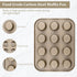 Mini Muffin Pan, Premium Small Cupcake Pans, Carbon Steel 12-Cup Muffin Tin, Versatile Non-Stick Bakeware