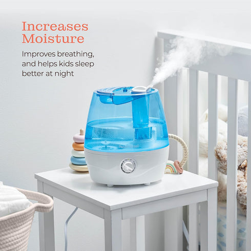 Cool Mist Humidifiers for Bedroom, 2.2L Tank, Quiet Ultrasonic Vaporizer, Adjustable Mist Level & Auto-Shut Off