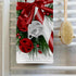 3dRose Towel, Pretty Candy Cane with Bells Illustration Design