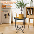 Fashion&cool 17Inch) (1) Patio Side Table, Weather Resistant Metal Side Table, Small Round Outdoor End Table Accent