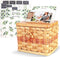 Primo Lines Bamboo Recipe Box with 2 Slots, 25 Recipe Cards, 12 Dividers, Wicker Picnicbasket Set