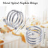 Metal Spiral Napkin Rings, Round Serviette Holder Buckles for Dinner, Holiday Parties, Set of 6 (Silver)