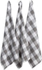 DII Buffalo Check Kitchen Collection - Classic Farmhouse Dishtowel Set, 20x30, Gray & White, 3 Piece