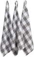DII Buffalo Check Kitchen Collection - Classic Farmhouse Dishtowel Set, 20x30, Gray & White, 3 Piece
