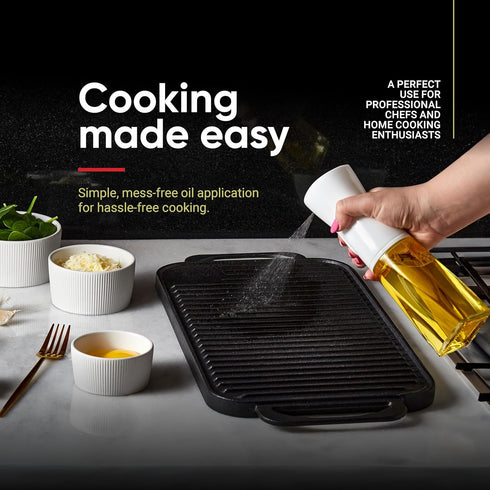 Olive Oil Sprayer for Cooking, 200ml Glass Spray Bottle for Oil Portion Control, Kitchen Gadget