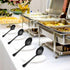 Homikit Stainless Steel Serving Utensils, 2 Black Serving Spoons, 2 Slotted Spoons, 2 Forks, Dishwasher Safe