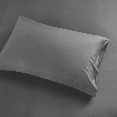 Intelligent Design Microfiber Bed Sheet Set, Wrinkle Resistant, Soft Sheets with 12" Pocket, Queen, Charcoal, 4 Piece
