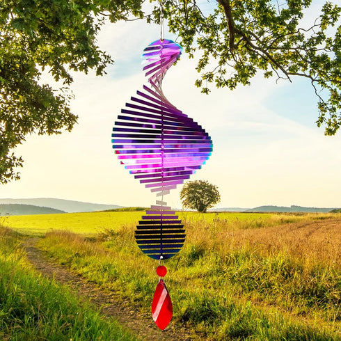Wind Spinners, 3D Hanging Wind Spinner for Yard and Garden, Metal Flowers Outdoor Hanging Decor