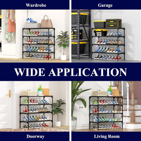Closet, Kitsure Shoe Rack - Non-Woven Shoe Rack Shelf, Shoe Organizer for Entryway, Garage & Corridor, Stackable Shoe