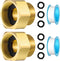 Dreyoo 2 Pack Hose Bib Brass Adapter, 1-1/16 Inch Fine Thread Female