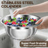 3 Colanders(2QT, 3QT, 5QT), Stainless Steel Colander for Kitchen, Stainless Steel Strainer, Pasta Strainer