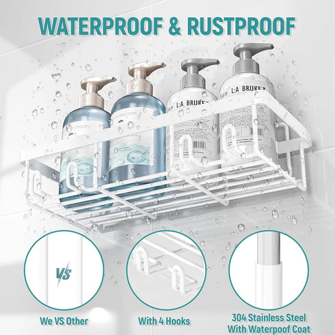 Shower Caddy 5 Pack, Bathroom Organizer Rack for Inside Shower, Adhesive Shelf, Shampoo Holder