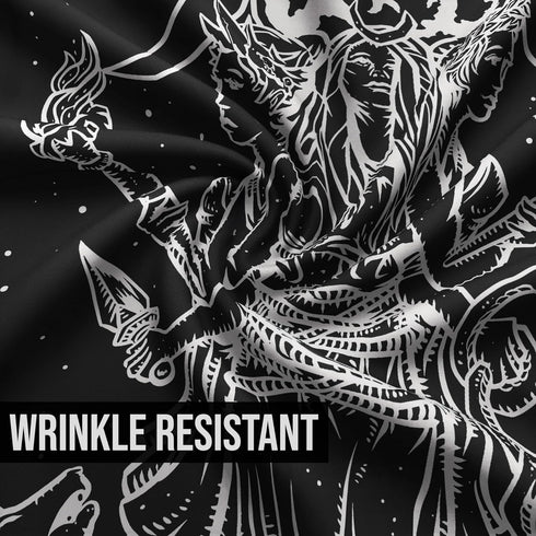 The Goddess Hecate Tarot Card Tapestry (Black & White) - Triple Moon Goddess of Witchcraft Hekate Wheel Pagan Witch