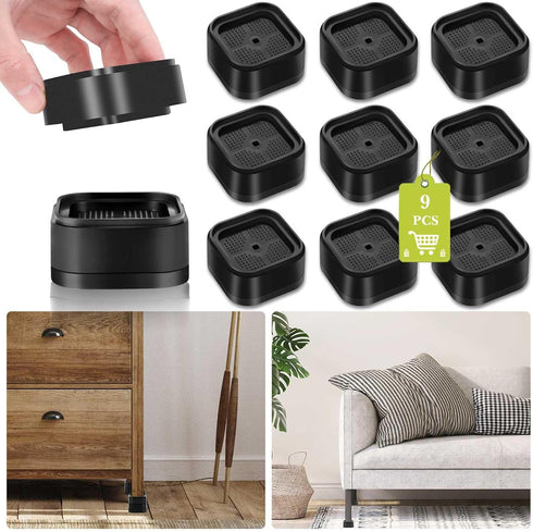 9 Pack Furniture Risers 1 Inch, Adjustable Heavy Duty for Table Desk Couch Chair Sofa Cabinet Bed Legs