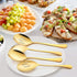 LIANYU 6 Pack Large Gold Serving Spoons Set, 9.8 Inch Stainless Steel Utensils for Party Buffet Dinner, 3 Gold Spoons &