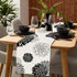 13 36 Inch Black Gray Table Runner Dahlia Pinnata Flower Beige Table Runners Modern Elegant Pompon Farmhouse Geometric