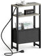 Narrow Side Table with Charging Station Slim End Table Sofa with Magazine