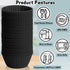 24 Pack Reusable Silicone Baking Cups, Non-stick Cupcake Liners for Party, Birthday, Halloween, Christmas (Black)