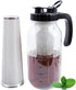Cold Brew Coffee Maker Pitcher, 2 Quart Glass Mason Jar with Spout Lid Filter, Heavy Duty Handle, Airtight & Leak-Proof