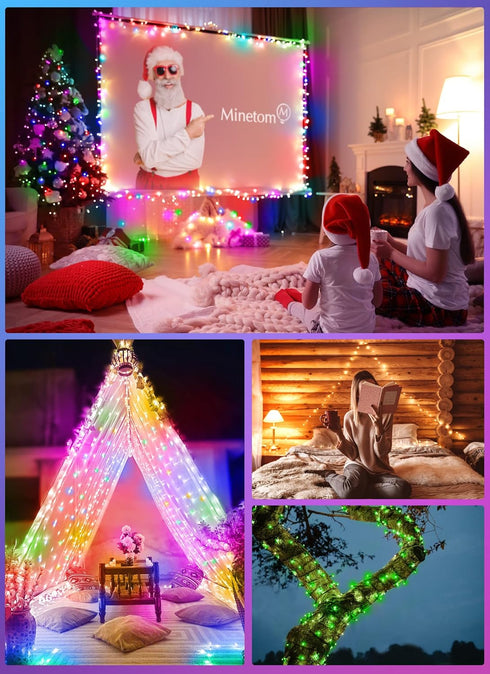 33FT 100 16 6 Colors,12 Minetom Fairy Lights Color Changing - LED String Light with Remote, Single Colors & Holiday