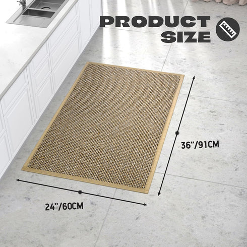 Kitchen Rug, Rubber Non Slip Washable Runner Mat, Absorbent Floor Mats for Sink, Laundry, Entryway