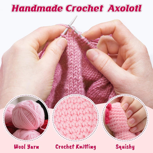 Mom Gifts from Daughter, Mini Crochet Axolotl for for Mothers Birthday Christmas Day Basket Box, Funny Presents
