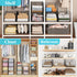 Stackable Closet Organizers and Storage Bins - 4 Pack Sturdy Metal Clothes Storage Container