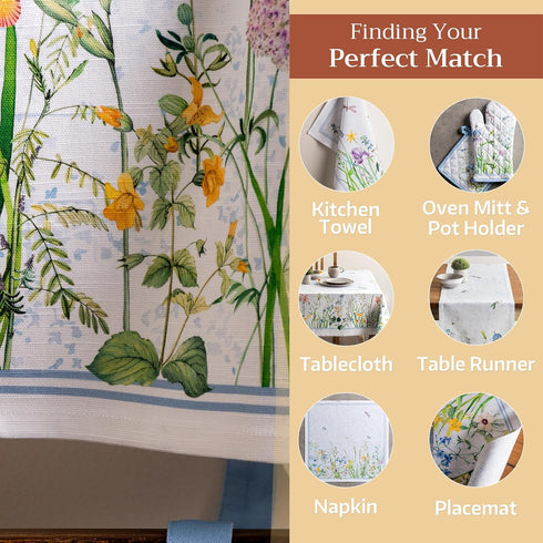 Maison d' Hermine 100% Cotton Kitchen Apron for Women with Pocket, Chef Apron for Men Cooking, Gardening, Server,