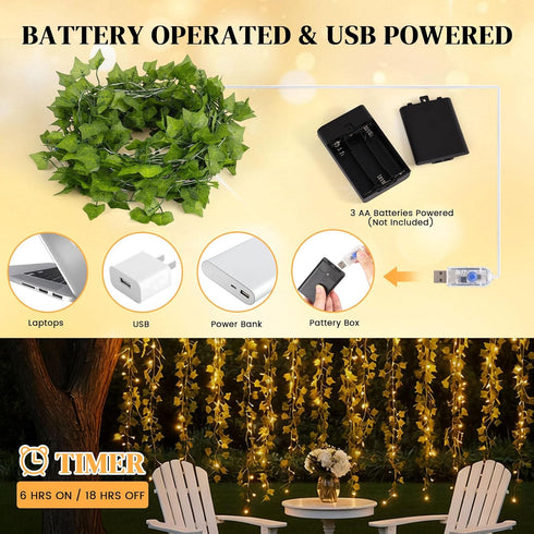 300 DomeStar Vines with Light for Bedroom, LED Fairy Lights with Vines, Curtain String Lights with Remote for Dorm