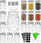 CycleMore 15 Pack 4oz Glass Mason Spice Jars with Silver Metal Caps, Pour/Sift Shaker Lids, 40 Labels, Funnel, Brush,