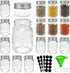 CycleMore 15 Pack 4oz Glass Mason Spice Jars with Silver Metal Caps, Pour/Sift Shaker Lids, 40 Labels, Funnel, Brush,