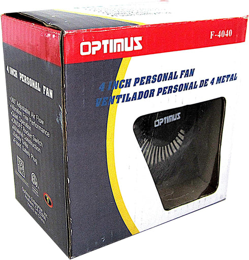 Optimus F-4040BK 4" Personal Metal Fan - Black by Optimus