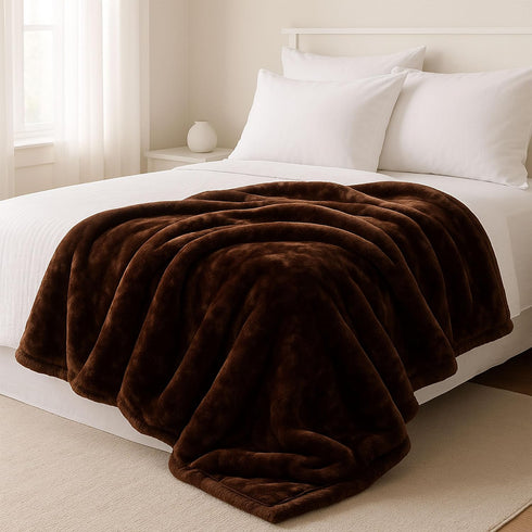 91x81 7.8lb Bedford Home Faux Fur Throw Blanket - Oversized Soft Mink-Style, Machine-Washable Bedding - Heavy Throw