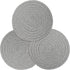 Potholders Set Trivets Set - 100% Pure Cotton Thread Weave Hot Pot Holders (Set of 3), Diameter 7 Inches (Light Gray)